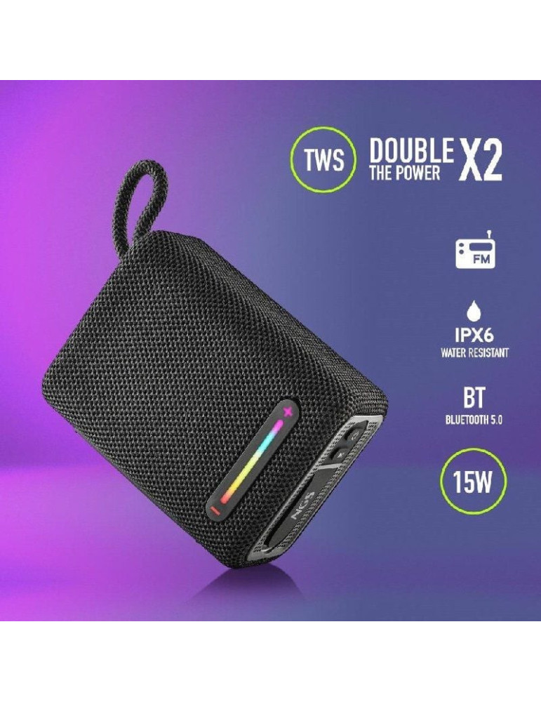 Altavoz con Bluetooth NGS Roller Furia 1/ 15W/ 2.0/ Negro
