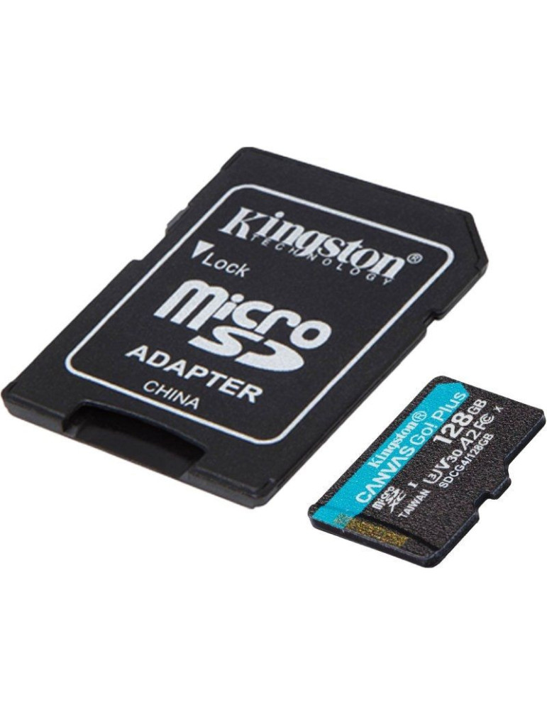 Tarjeta de Memoria Kingston CANVAS Go! Plus 128GB microSD XC con Adaptador/ Clase 10/ 200MBs