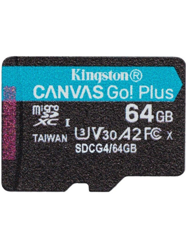 Tarjeta de Memoria Kingston CANVAS Select Plus 64GB microSD XC/ Clase 10/ 200MBs