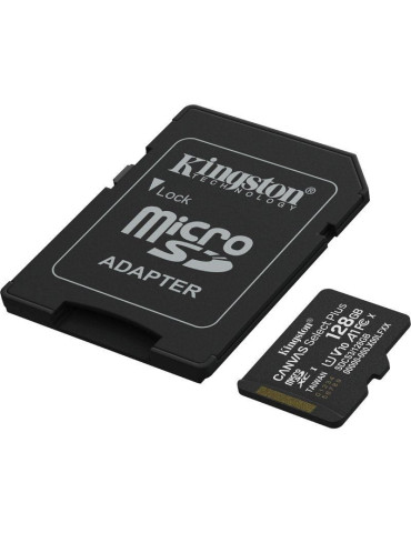 Tarjeta de Memoria Kingston CANVAS Select Plus 128GB microSD XC con Adaptador/ Clase 10/ 150MBs 2