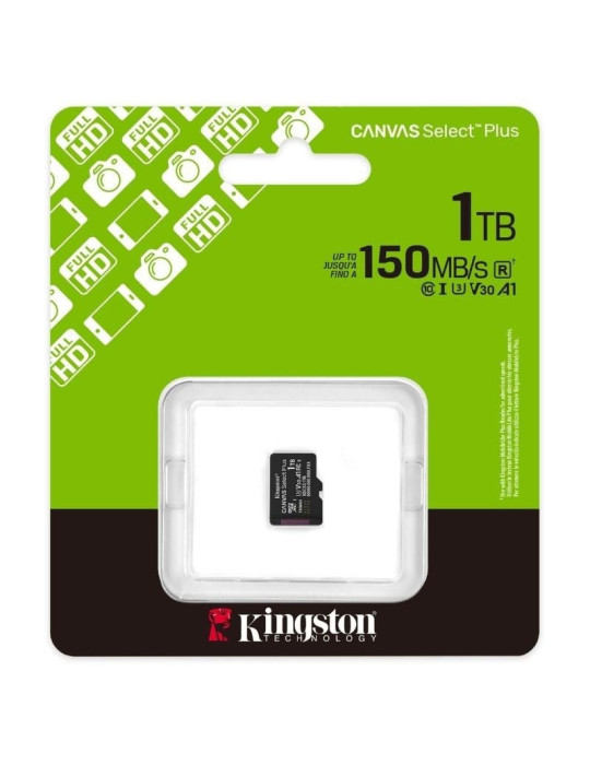 Tarjeta de Memoria Kingston CANVAS Select Plus 1TB microSD XC/ Clase 10/ 150MBs