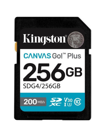 Tarjeta de Memoria Kingston CANVAS Go! Plus 256GB SD XC/ Clase 10/ 200MBs