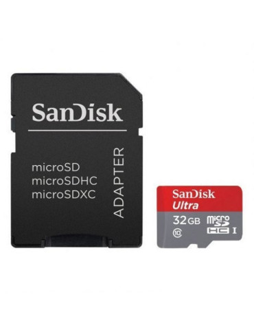 Tarjeta de Memoria SanDisk Ultra 32GB microSD HC UHS-I con Adaptador/ Clase 10/ 120MBs 2
