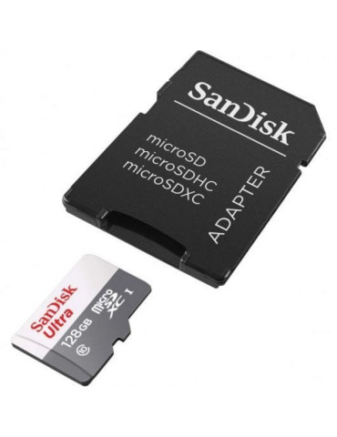 Tarjeta de Memoria SanDisk Ultra 128GB microSD XC con Adaptador/ Clase 10/ 80MB/s 2