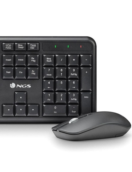 Teclado y Ratón Inalámbricos NGS Serenity Kit/ Negro