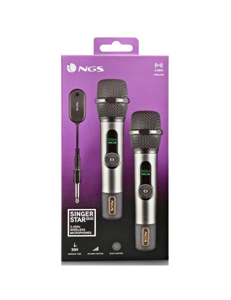 Pack de 2 Micrófonos Inalámbricos NGS Singer Star Duo