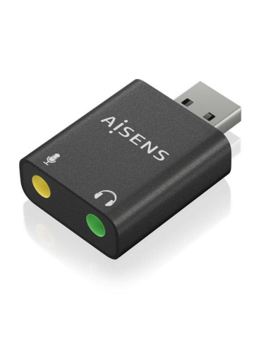 Tarjeta de Sonido Aisens A106-0768/ USB Macho - 2x Jack 3.5 Hembra