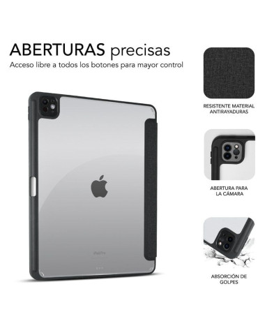 Funda Subblim Clear Shock Case para iPad Pro 12.9" 2024 M4/ Negra 2