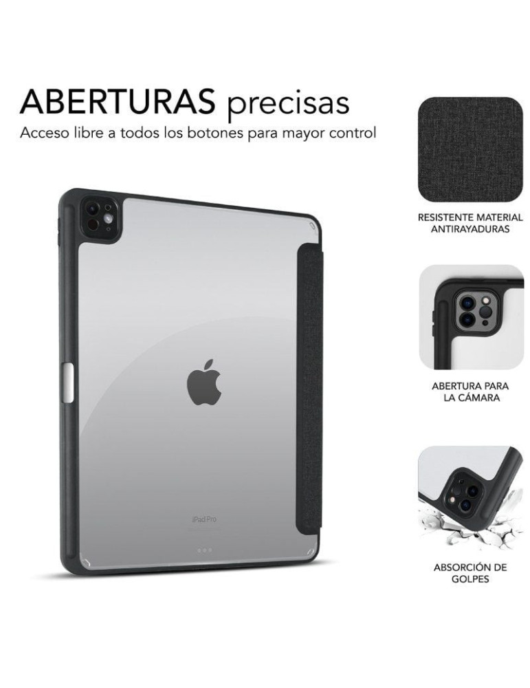 Funda Subblim Clear Shock Case para iPad Pro 12.9" 2024 M4/ Negra