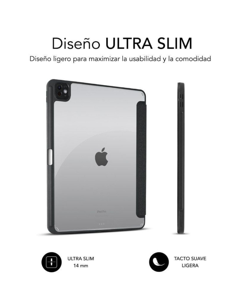Funda Subblim Clear Shock Case para iPad Pro 12.9" 2024 M4/ Negra