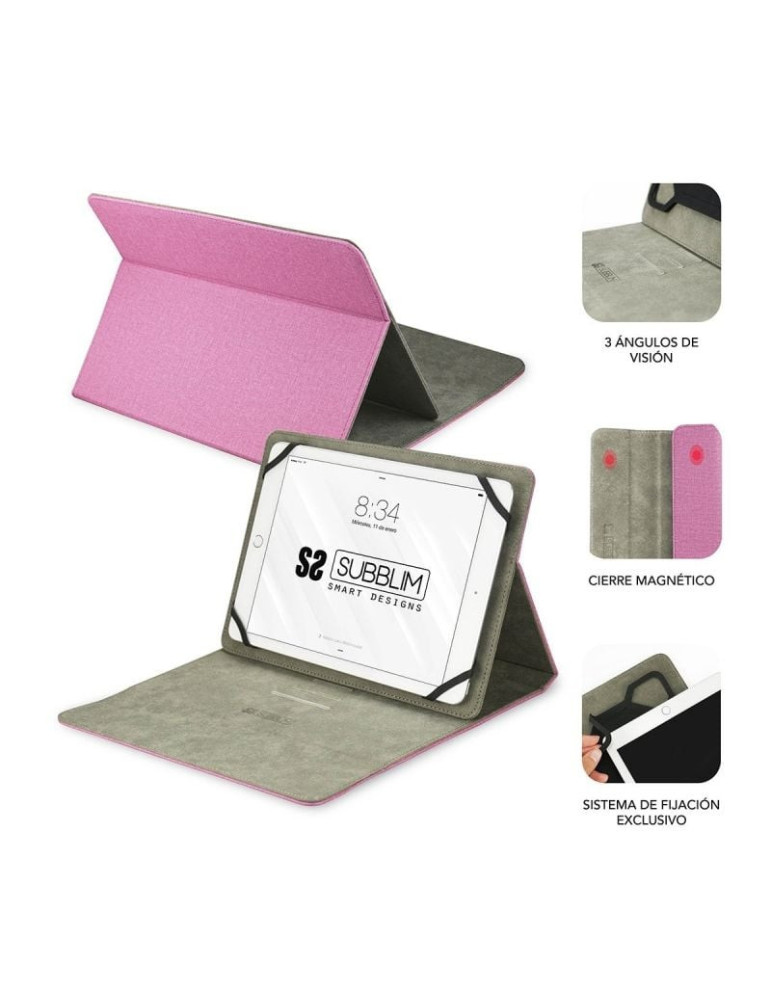 Funda Subblim Clever Stand para Tablets de 9"-10.1"/ Rosa