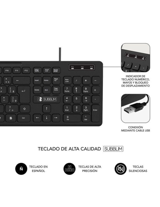 Teclado Subblim Business Slim Silencioso
