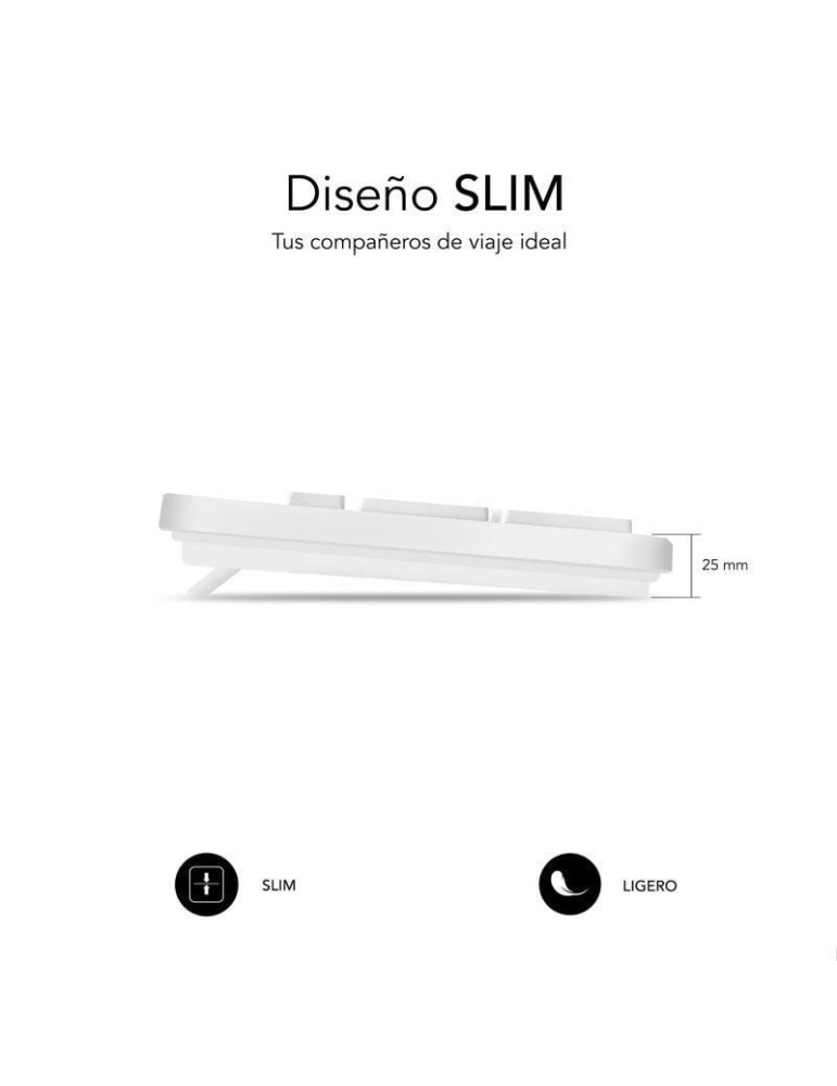 Teclado Subblim Business Slim Silencioso/ Blanco