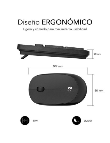 Teclado y Ratón Inalámbrico Subblim Combo Business Slim CSSW10 2