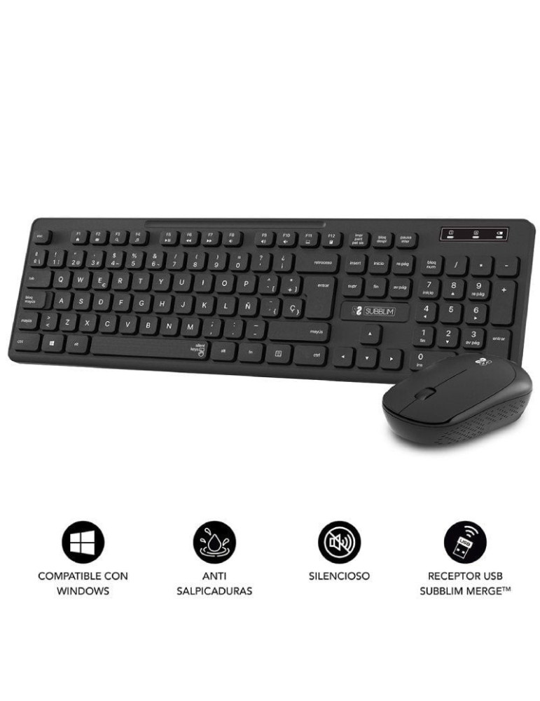 Teclado y Ratón Inalámbrico Subblim Combo Business Slim CSSW10