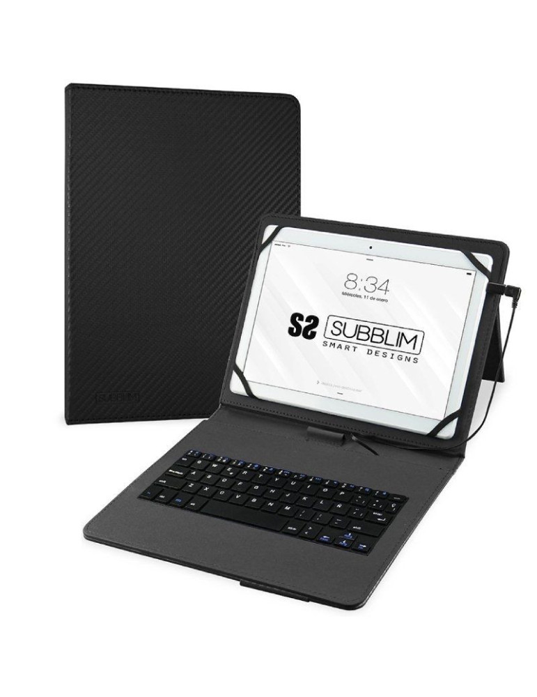 Funda con Teclado Subblim Keytab Pro USB para Tablets de 10.1"-11"/ Negra