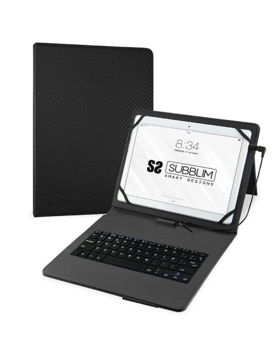Funda con Teclado Subblim Keytab Pro USB para Tablets de 10.1"-11"/ Negra