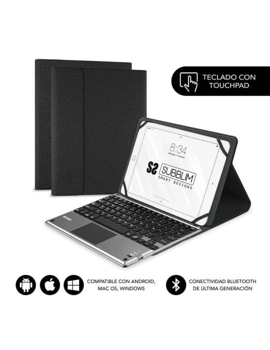 Funda con Teclado Subblim Keytab Pro Bluetooth Touchpad para Tablets de 10.1"-10.8"/ Negra