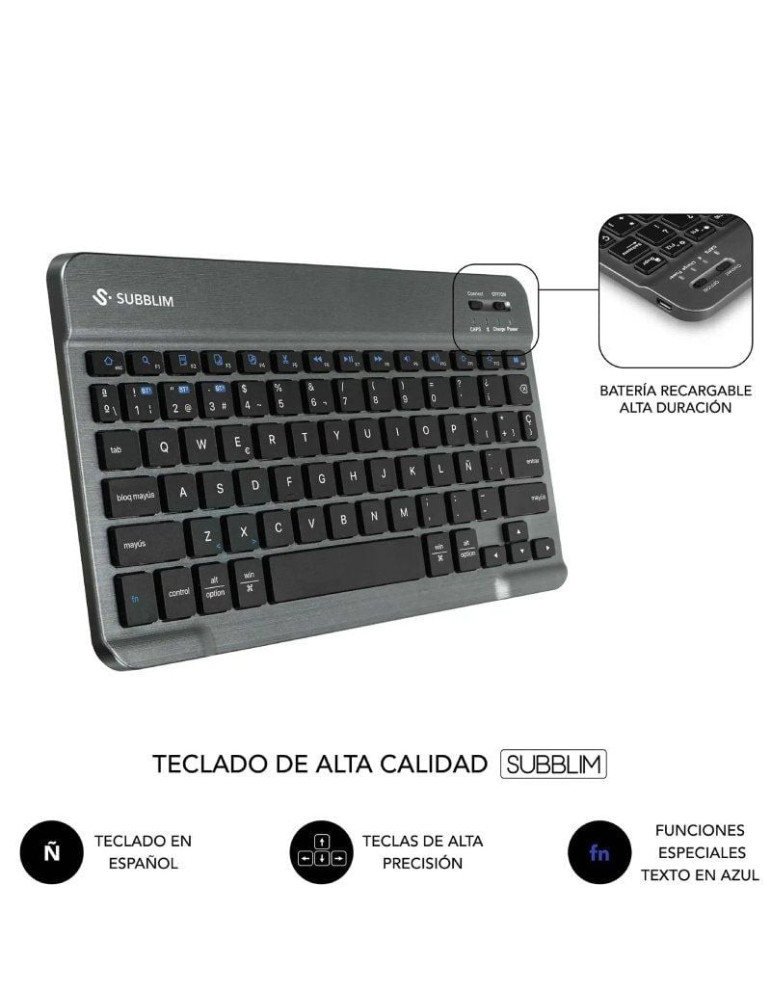 Funda con Teclado Subblim Keytab Pro BT Lenovo Tab 2025 11.5"/ Negra