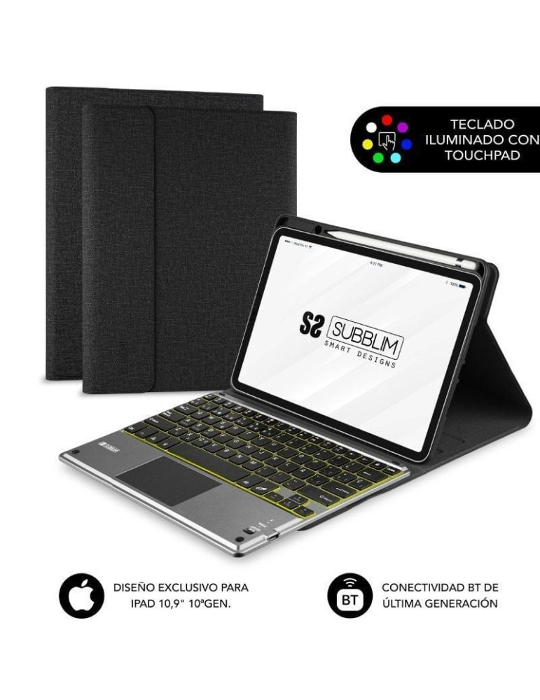 Funda con Teclado Subblim KeyTab Pro BT para Tablet iPad 10.9" 10a Gen/ Negra