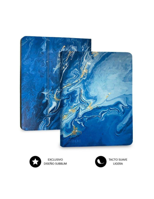Funda con Teclado Subblim Keytab Pro Bluetooth para Tablets de 9"-11"/ Marmol Azul