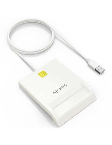 Lector de DNI y Tarjetas Aisens ASCR-SN07-W/ USB 2.0/ Blanco