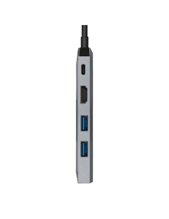 Docking USB Tipo-C Aisens ASUC-5P003-GR/ 1xHDMI 4K/ 2xUSB/ 1xRJ45/ 1xUSB Tipo-C PD/ Gris