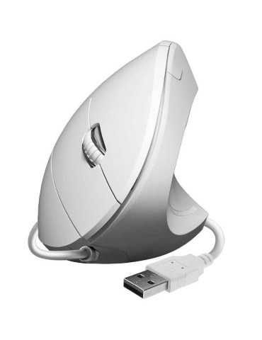 Ratón Vertical Subblim Glide Vertical Ergo Wired/ Hasta 1600 DPI/ Blanco