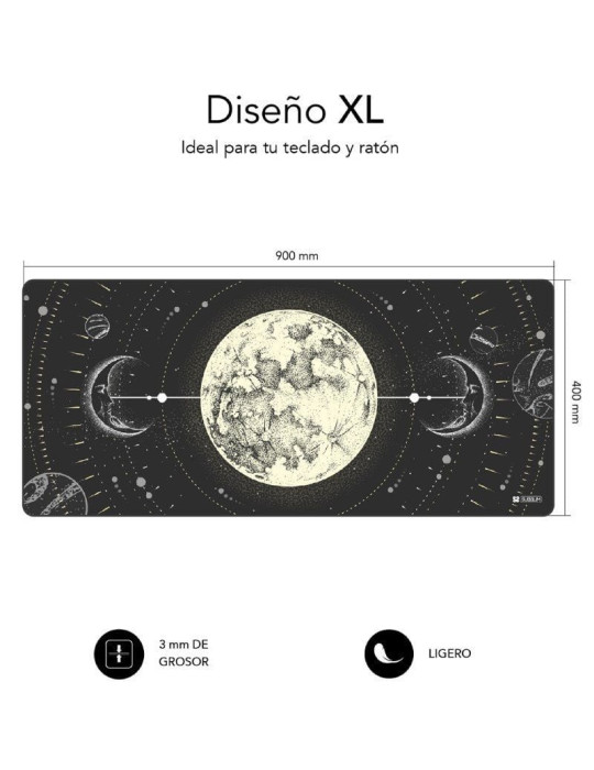 Alfombrilla Subblim SUBMP-01PUW04 Lunar XL/ 900 x 400 x 3 mm