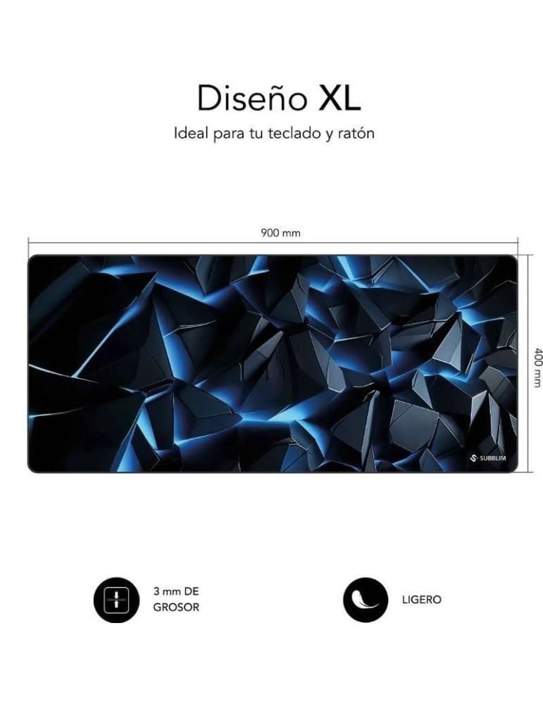 Alfombrilla Subblim Blue Obsidian XL/ 900 x 400 x 3 mm