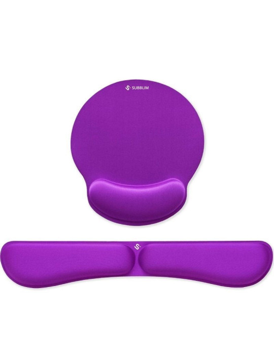 Pack de Reposamuñecas y Alfombrilla Ergonómica Subblim Ergo MemoryFlex/ Púrpura