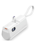 Powerbank 4800mAh Vention FHQW0/ 22.5W/ Blanca/ Incluye Cable USB Tipo-C y Lightning