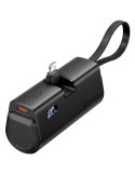 Powerbank 4800mAh Vention FHRB0/ 22.5W/ Negra/ Incluye Cable USB Tipo-C y Lightning
