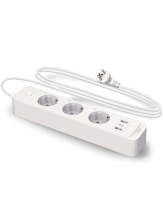 Regleta Inteligente TP-Link Tapo P300/ 3 Tomas de corriente/ 2 USB Tipo-A/ 1 USB Tipo-C/ WiFi/ Blanca