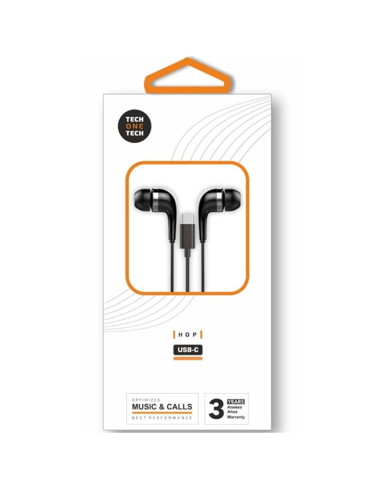 Auriculares Intrauditivos Tech One Tech earTECH TEC1305/ con Micrófono/ USB Tipo-C/ Negros