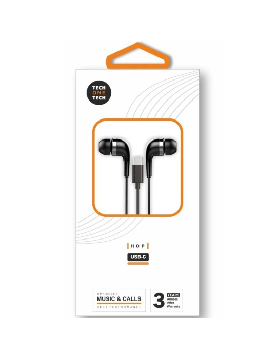 Auriculares Intrauditivos Tech One Tech earTECH TEC1305/ con Micrófono/ USB Tipo-C/ Negros