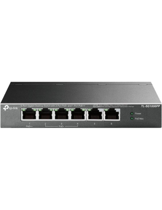 Switch TP-Link TL-SG1006PP 6 Puertos/ RJ-45 10/100/1000/ PoE++