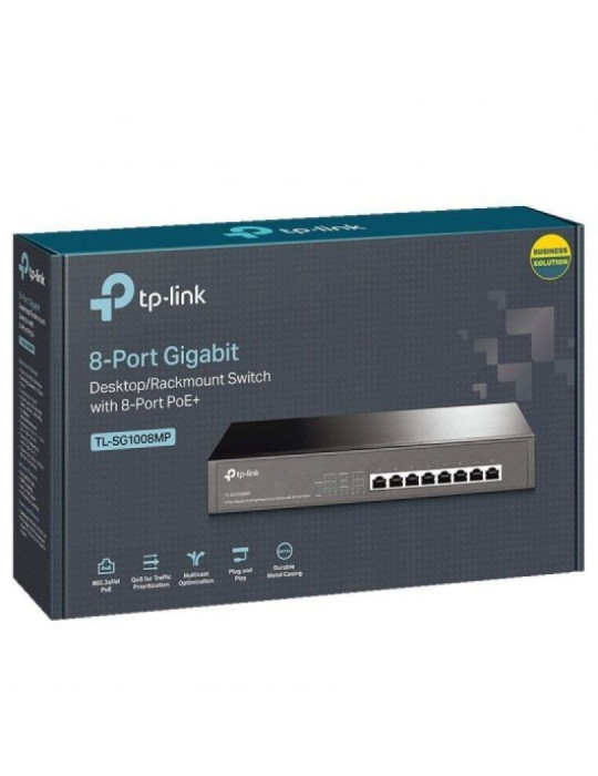 Switch TP-Link TL-SG1008MP 8 Puertos/ RJ-45 10/100/1000 PoE