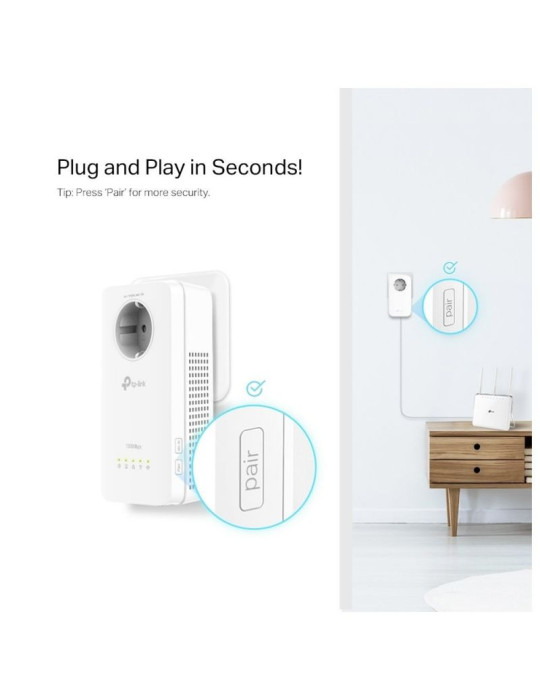 Adaptador Powerline TP-Link TL-WPA8631P 1300Mbps/ Alcance 300m/ Pack de 2