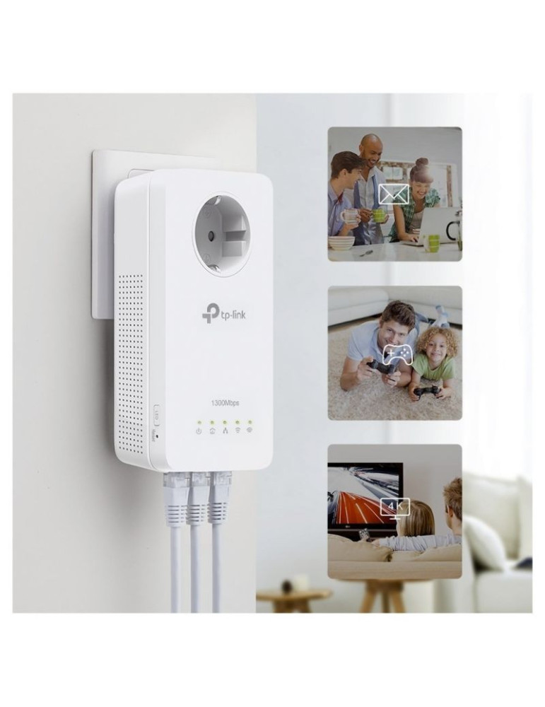 Adaptador Powerline TP-Link TL-WPA8631P 1300Mbps/ Alcance 300m/ Pack de 2