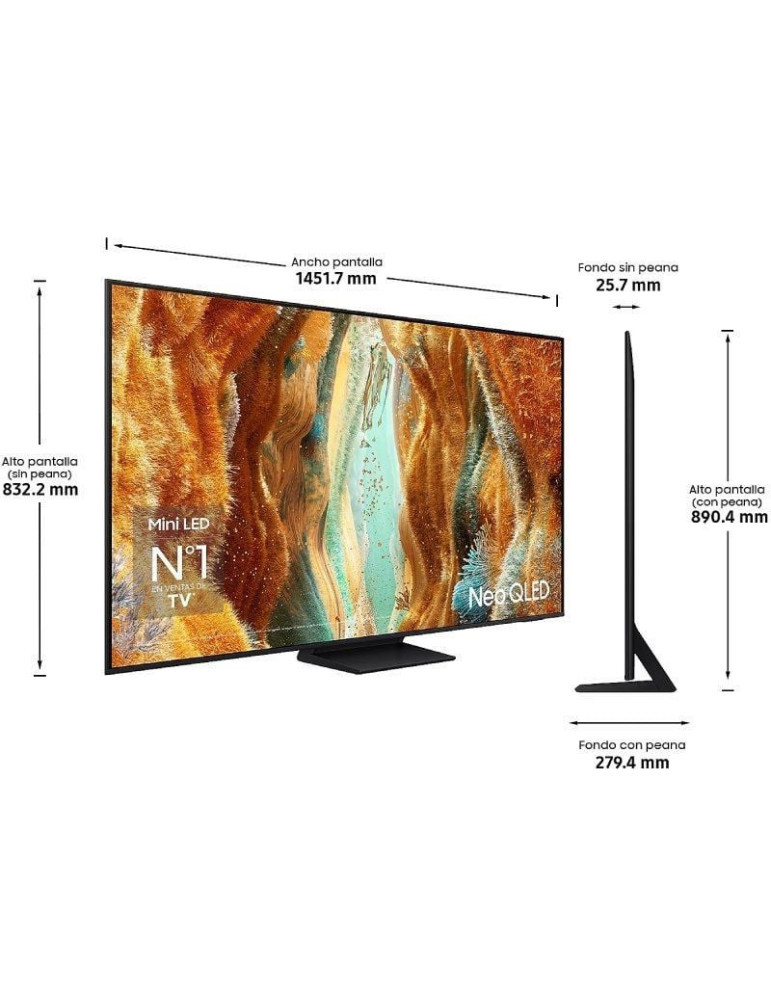 Televisor Samsung Neo QLED QN70F TQ65QN70FAU 65"/ Ultra HD 4K/ Smart TV/ WiFi