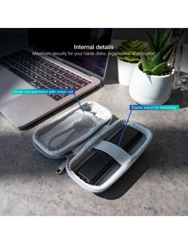 Funda para Disco Externo M2 TooQ TQBC-M201G/ Gris 2