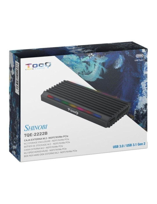 Caja Externa para Disco SSD M.2 NVMe TooQ TQE-2222B/ USB 3.1 Gen2/ Sin tornillos