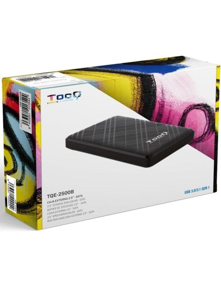 Caja Externa para Disco Duro de 2.5" TooQ TQE-2500B/ USB 3.1/ Sin Tornillos