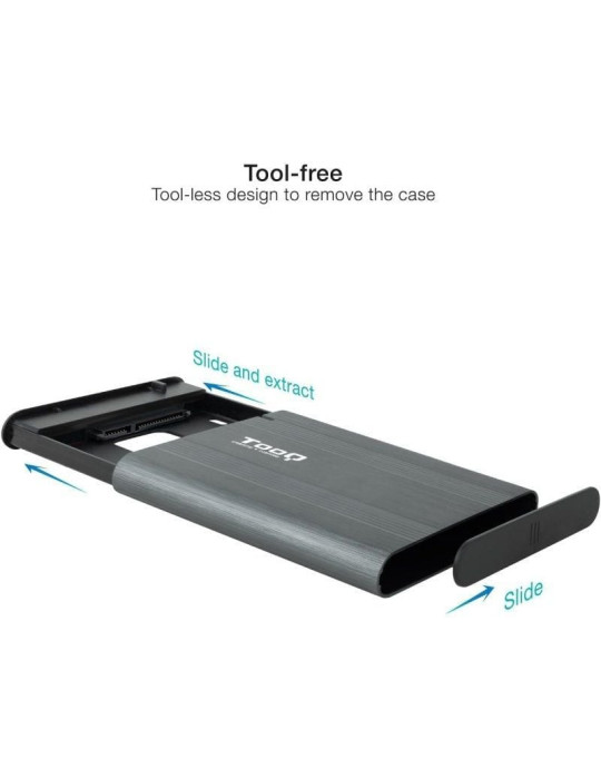 Caja Externa para Disco Duro de 2.5" TooQ TQE-2503G/ USB 3.1/ Sin Tornillos