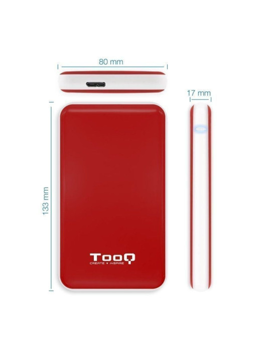 Caja Externa para Disco Duro de 2.5" TooQ TQE-2528R/ USB 3.1/ Sin tornillos