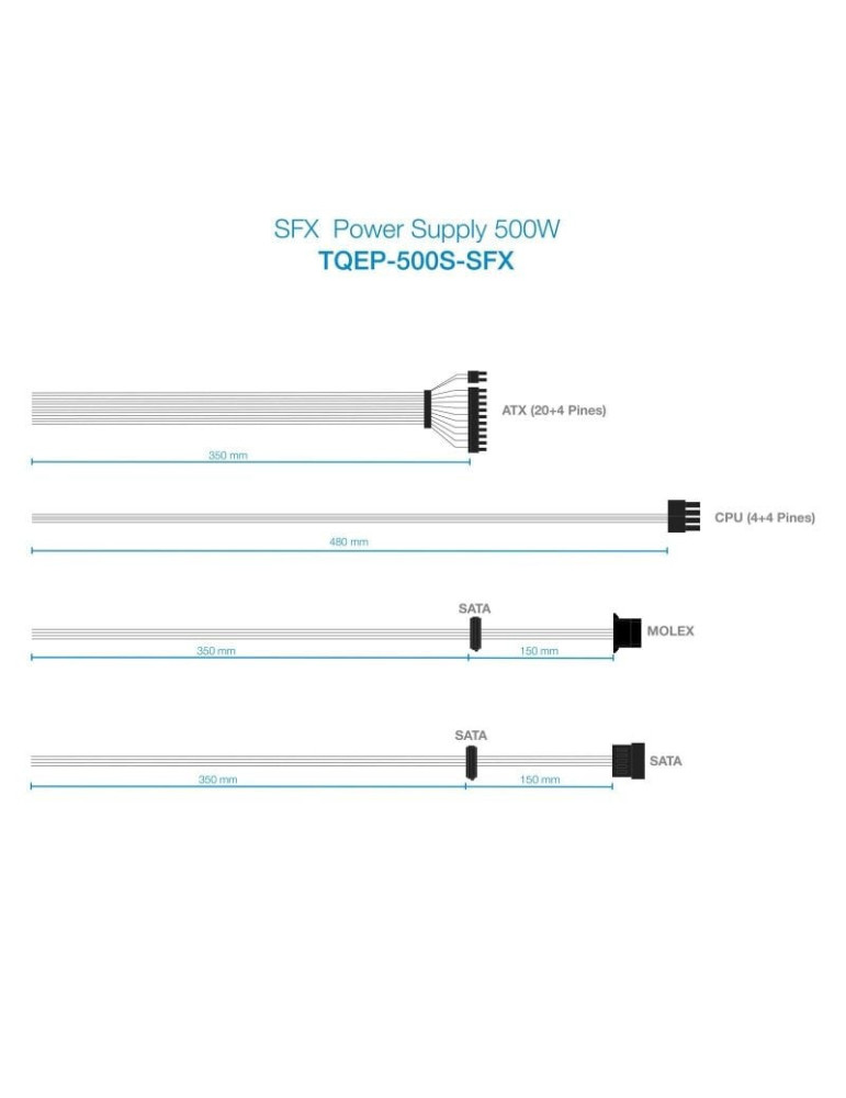 Fuente de Alimentación SFX TooQ TQEP-500S-SFX/ 500W/ Ventilador 8cm