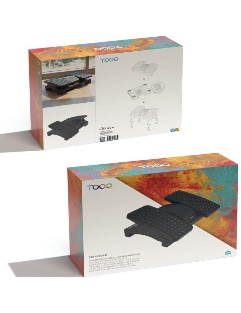 Reposapiés Ajustable/ Inclinable TooQ TQFR0605-B/ 430 x 320 x 105-130 mm