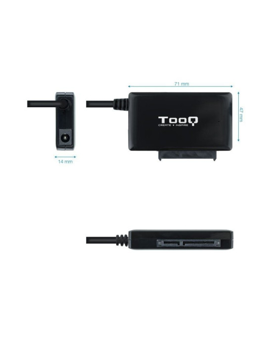 Adaptador para Discos Duros 2.5"/3.5" TooQ TQHDA-02C/ USB Tipo-C Macho - SATA