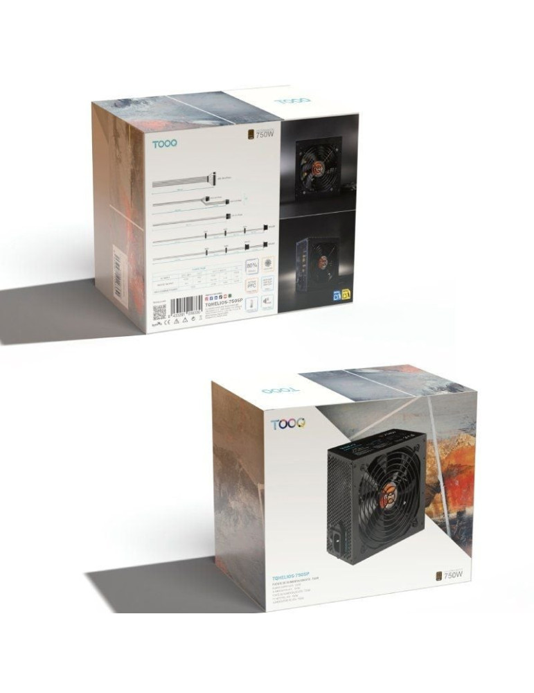Fuente de Alimentación TooQ TQHELIOS-750SP/ 750W/ Ventilador 12cm/ 80 Plus Bronze